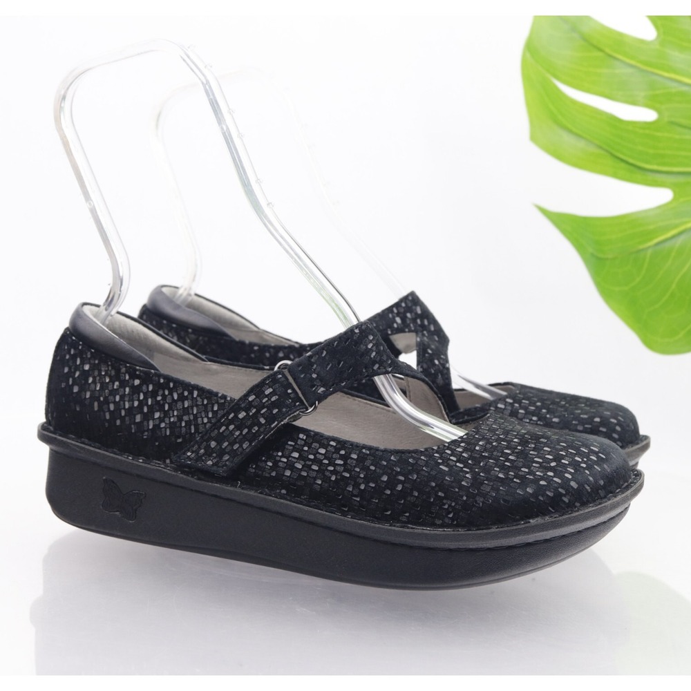 Alegria Womens Dayna Mary Jane Shoes Size EU 41  10.5 Black Leather Comfort Cork
